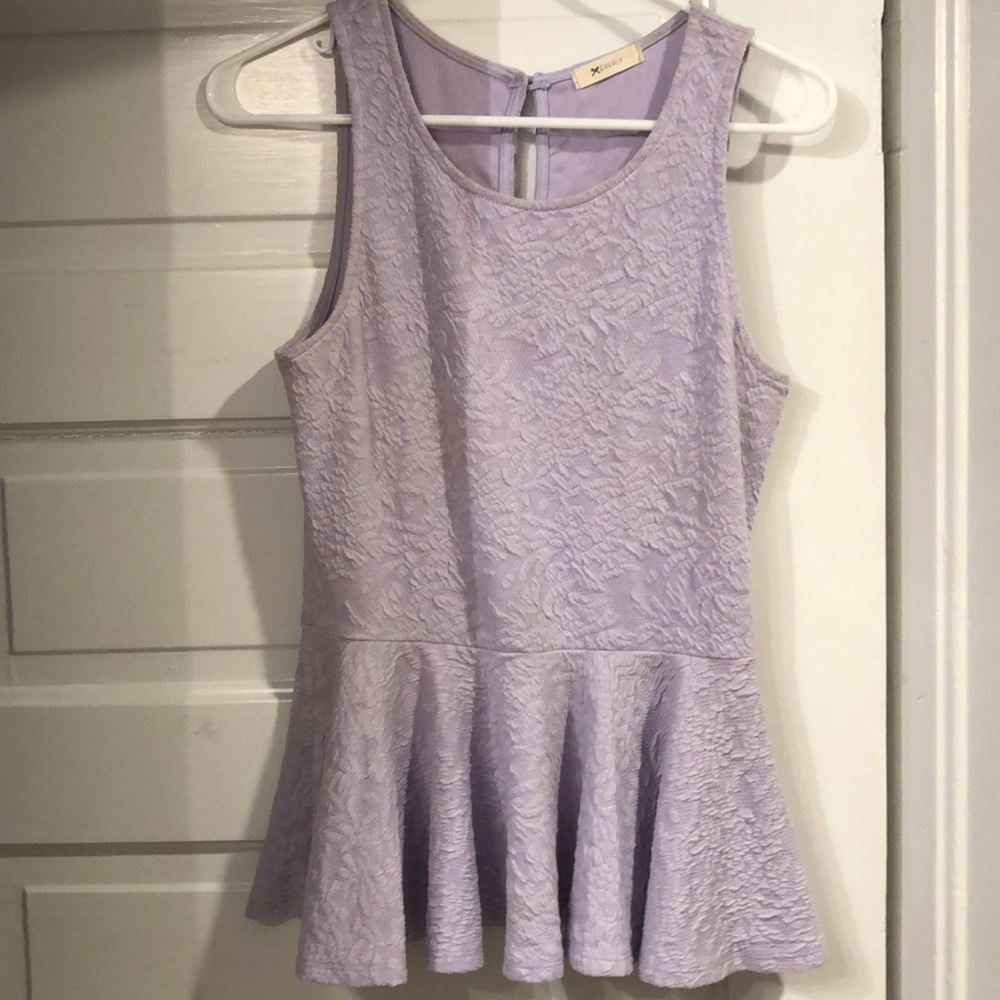 Purple Peplum Top Size Medium